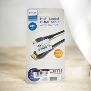 Philips High-Speed HDMI Cable with Silver tone Connectors 4 ft